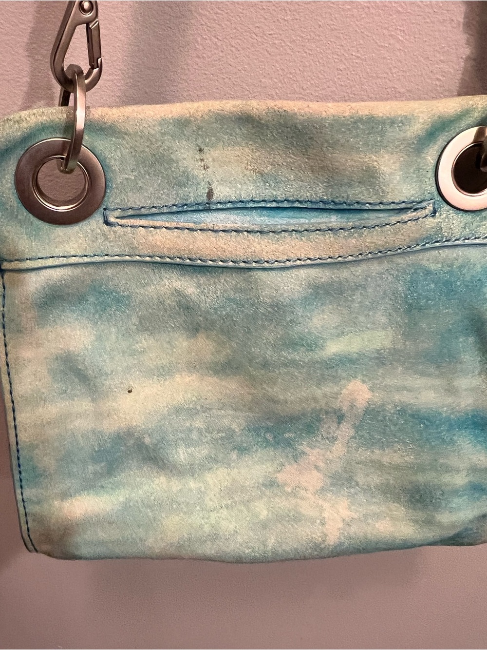 Hammitt Tony small handbag featuring a light blue tie-dye pattern - Picture 4 of 12